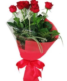 5 adet kırmızı gülden buket  Düzce ucuz çiçek gönder 