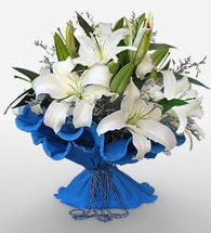 4 dal kazablanka çiçeğinden buket  Düzce online çiçekçi , çiçek siparişi 