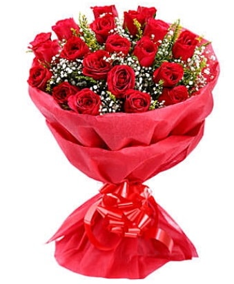 21 adet kırmızı gülden modern buket  Düzce online çiçek gönderme sipariş 