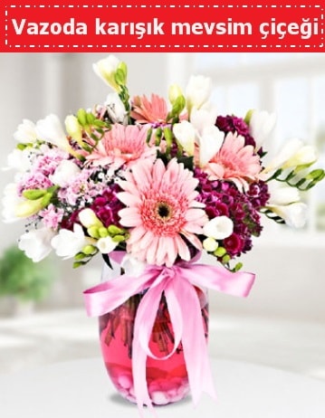 Vazoda karışık mevsim çiçeği  Düzce uluslararası çiçek gönderme 